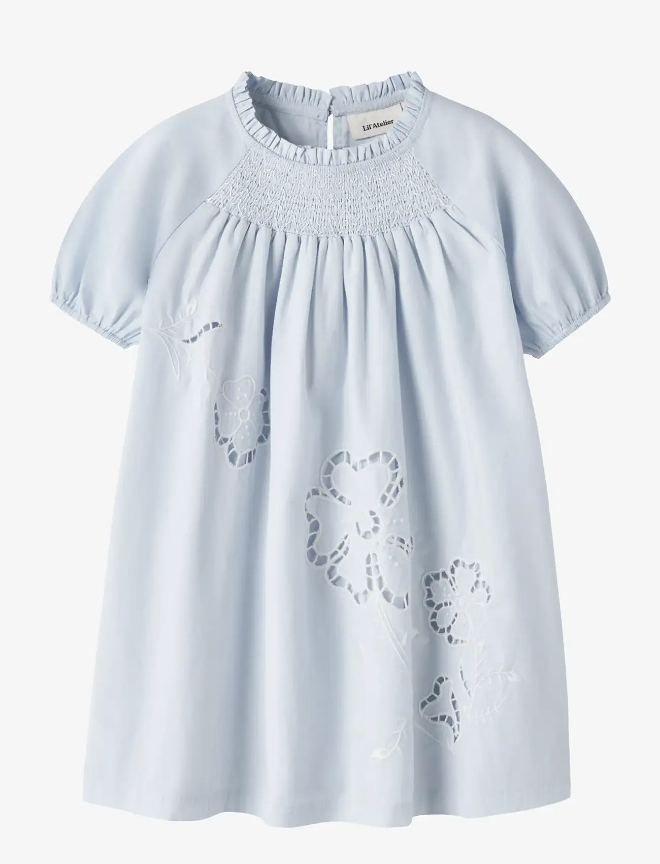 Lil'Atelier - NMFFAUSTINE SS LOOSE DRESS LIL - short-sleeved baby dresses - gray dawn - 0