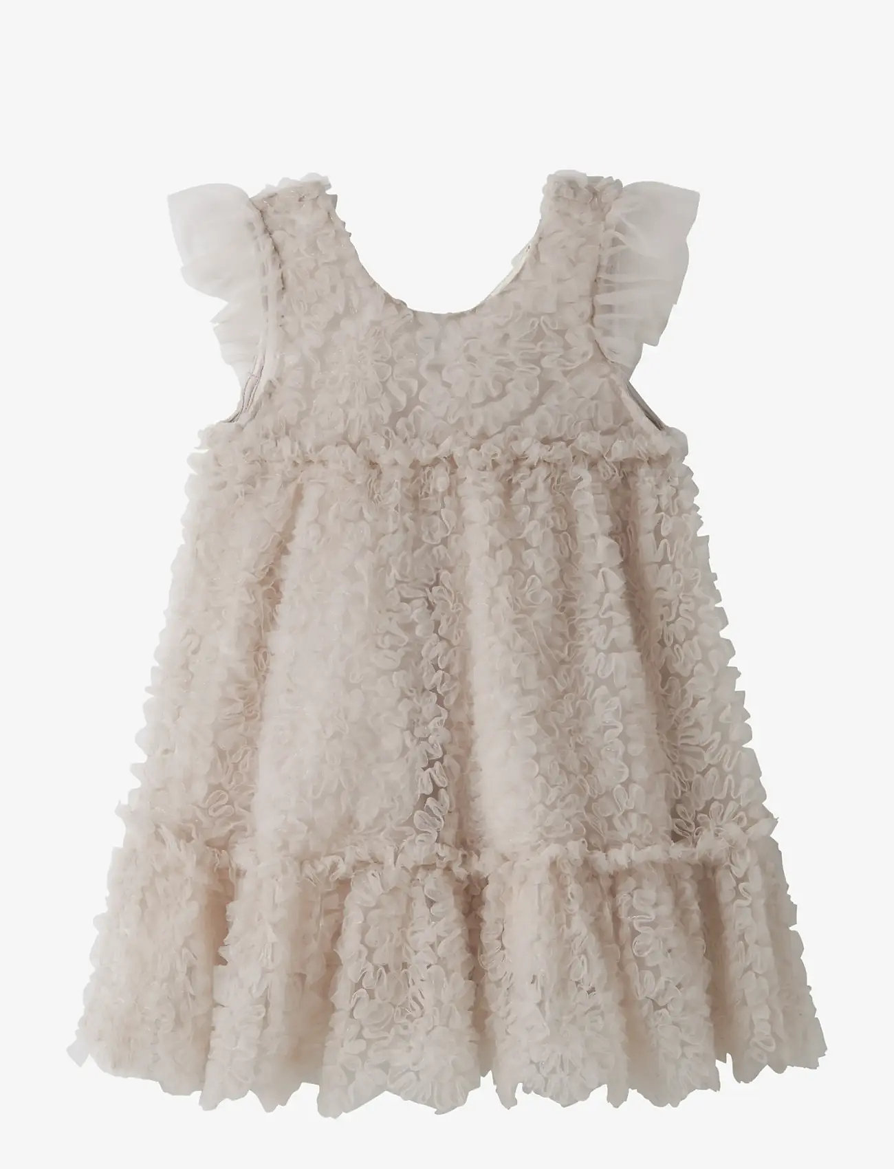 Lil'Atelier - NMFFAUNA CAPSL TULLE DRESS LIL - kortærmede babykjoler - pumice stone - 0