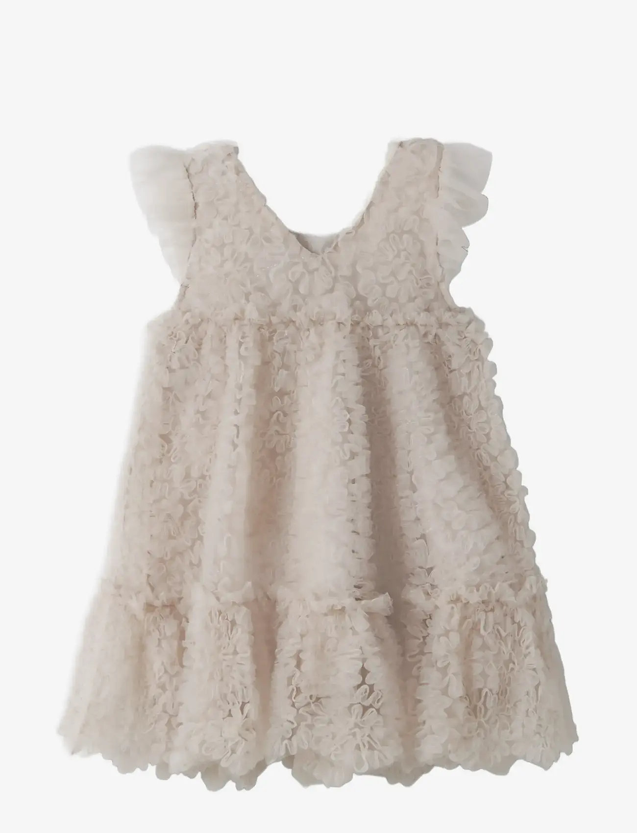 Lil'Atelier - NMFFAUNA CAPSL TULLE DRESS LIL - kortærmede babykjoler - pumice stone - 1