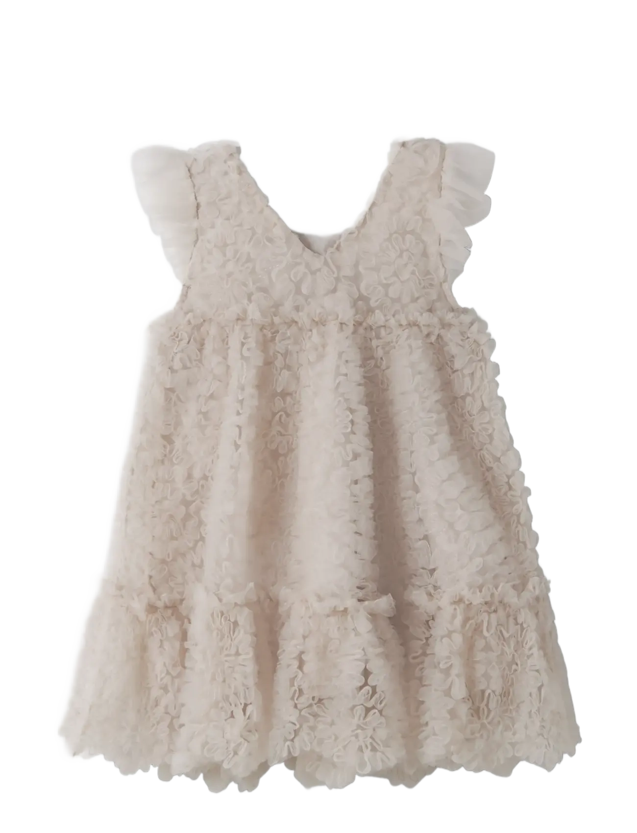 Lil'Atelier - NMFFAUNA CAPSL TULLE DRESS LIL - lühikeste varrukatega beebi kleidid - pumice stone - 1