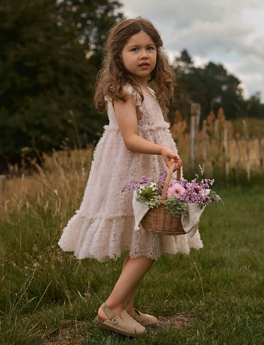 Lil'Atelier - NMFFAUNA CAPSL TULLE DRESS LIL - lühikeste varrukatega beebi kleidid - pumice stone - 2