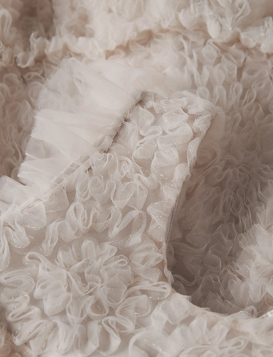Lil'Atelier - NMFFAUNA CAPSL TULLE DRESS LIL - lühikeste varrukatega beebi kleidid - pumice stone - 4