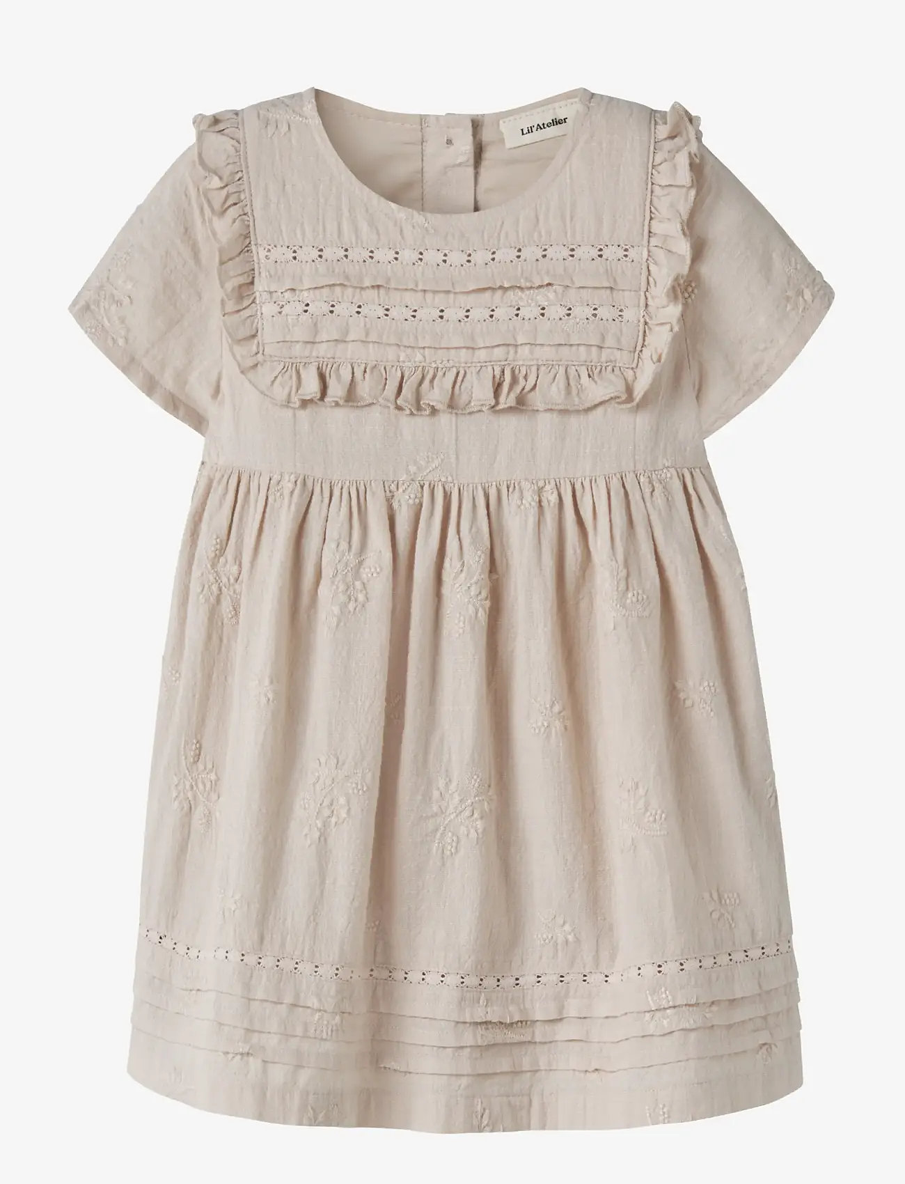 Lil'Atelier - NMFFERONIA SS LOOSE DRESS LIL - kortærmede hverdagskjoler - pumice stone - 0