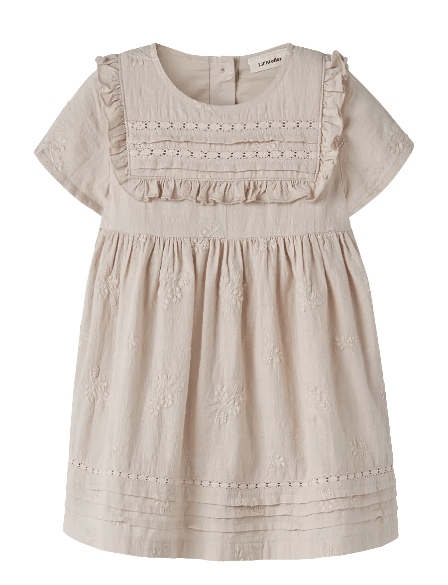 Lil'Atelier - NMFFERONIA SS LOOSE DRESS LIL - kurzärmelige freizeitkleider - pumice stone - 0