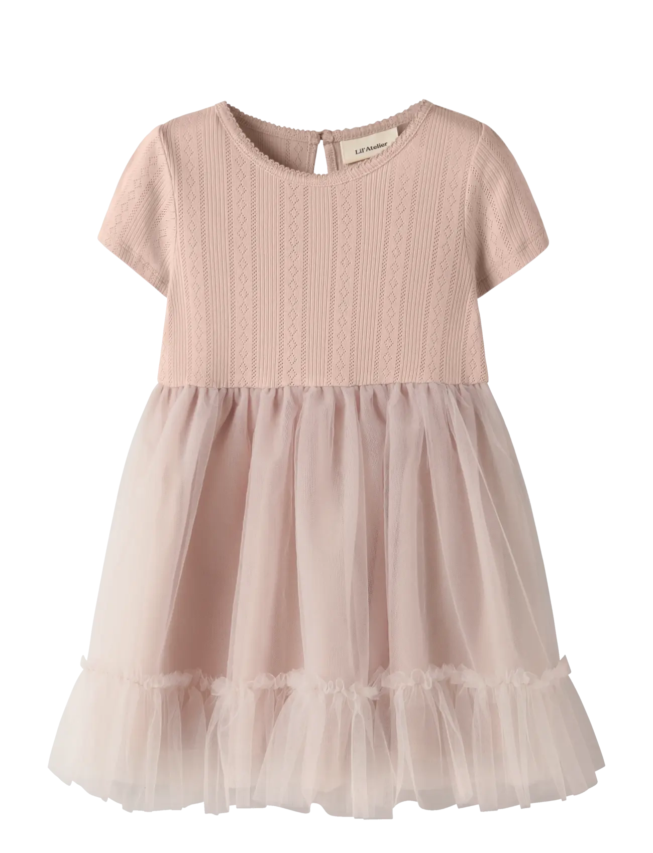 Lil'Atelier NMFFANELLA SS TULLE DRESS LIL - Dresses - PEACH WHIP / pink/rose