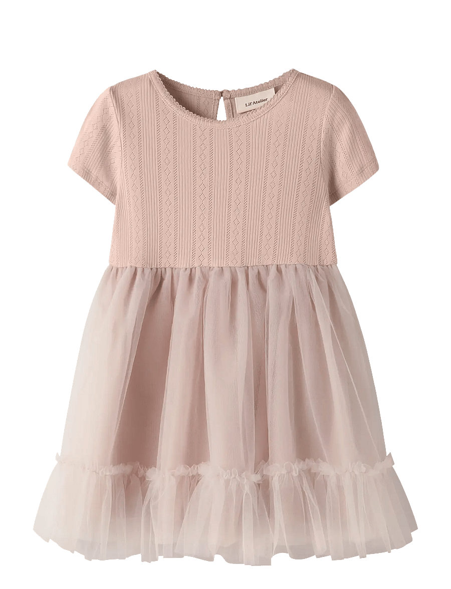 Lil'Atelier - NMFFANELLA SS TULLE DRESS LIL - kurzärmelige babykleider - peach whip - 0