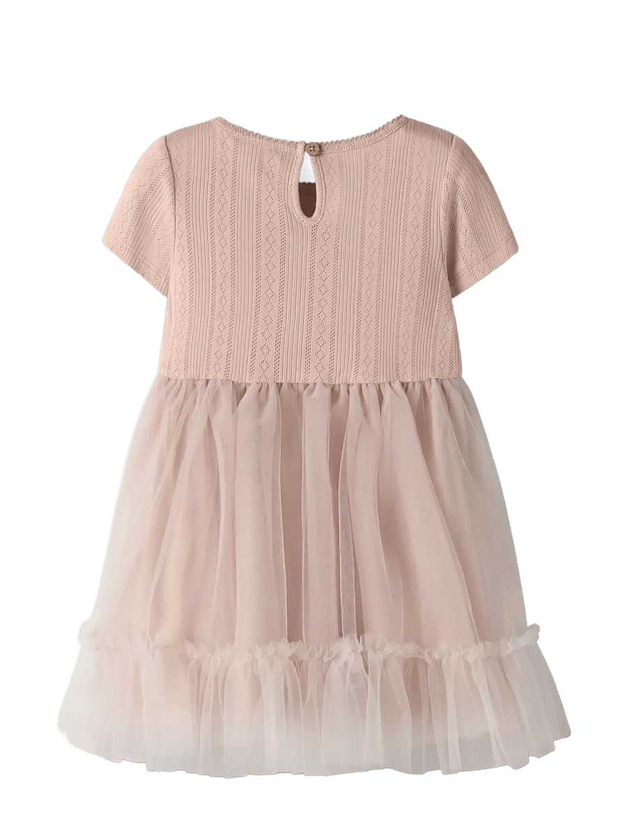 Lil'Atelier - NMFFANELLA SS TULLE DRESS LIL - kurzärmelige babykleider - peach whip - 1