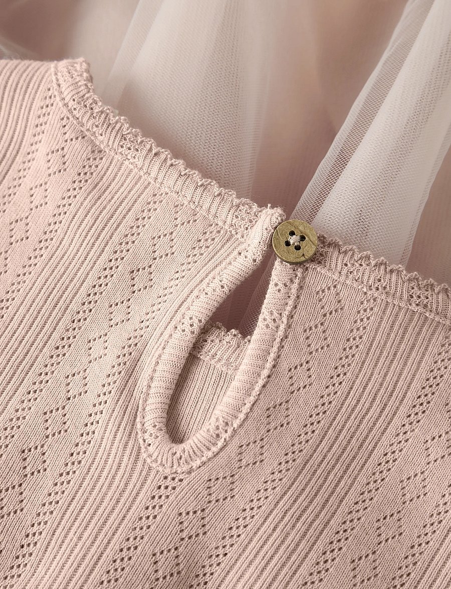 Lil'Atelier - NMFFANELLA SS TULLE DRESS LIL - kurzärmelige babykleider - peach whip - 4