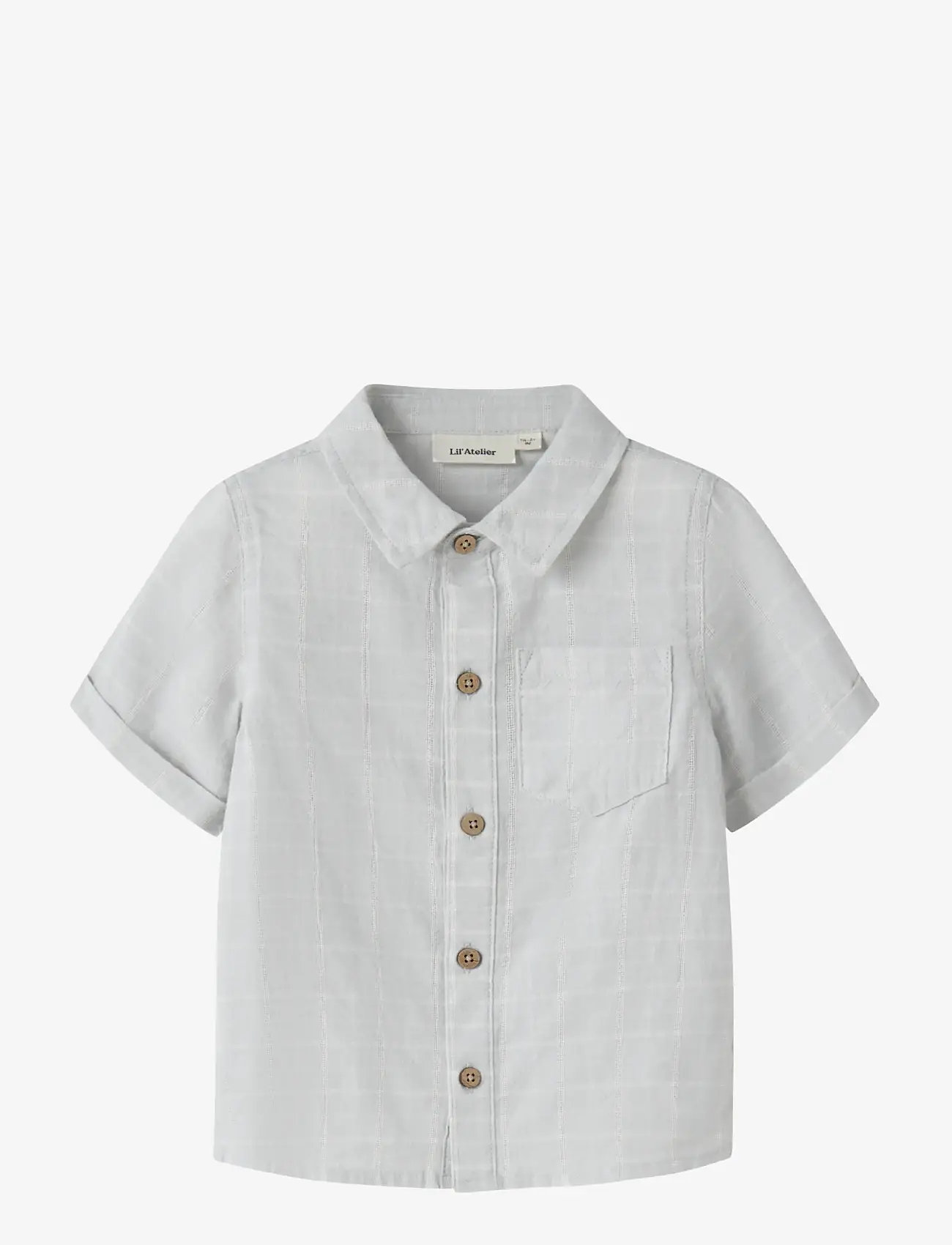 Lil'Atelier - NMMFLORENTIN SS SHIRT LIL - short-sleeved shirts - gray dawn - 0