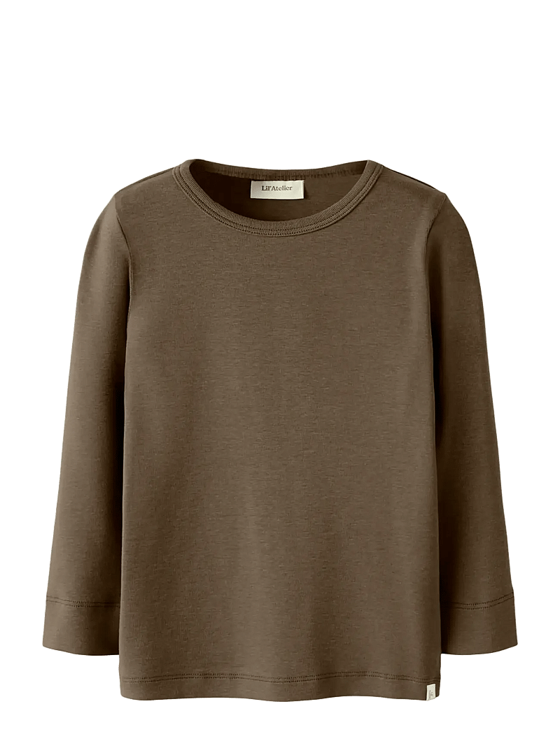 Lil'Atelier - NMNGAYO LS SLIM TOP LIL NOOS - langærmede t-shirts - shitake - 0