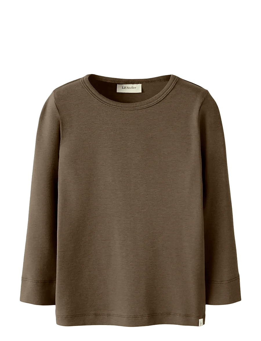 Lil'Atelier - NMNGAYO LS SLIM TOP LIL NOOS - langärmelig - shitake - 0