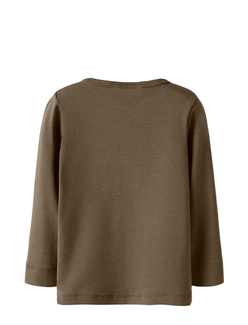 Lil'Atelier - NMNGAYO LS SLIM TOP LIL NOOS - langærmede t-shirts - shitake - 1