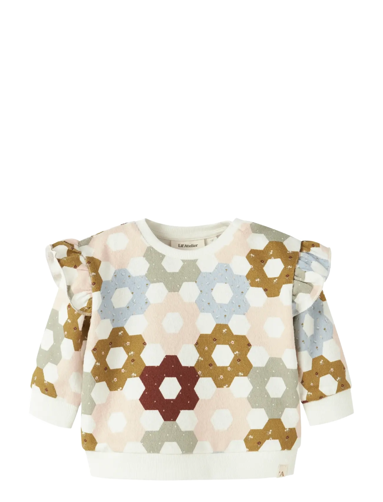 Lil'Atelier NBFDIAS LS LOOSE SWEAT LIL - Riided - COCONUT MILK / multi