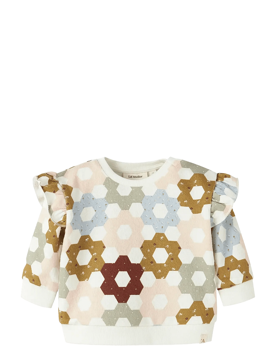 Lil'Atelier - NBFDIAS LS LOOSE SWEAT LIL - sweatshirts - coconut milk - 0