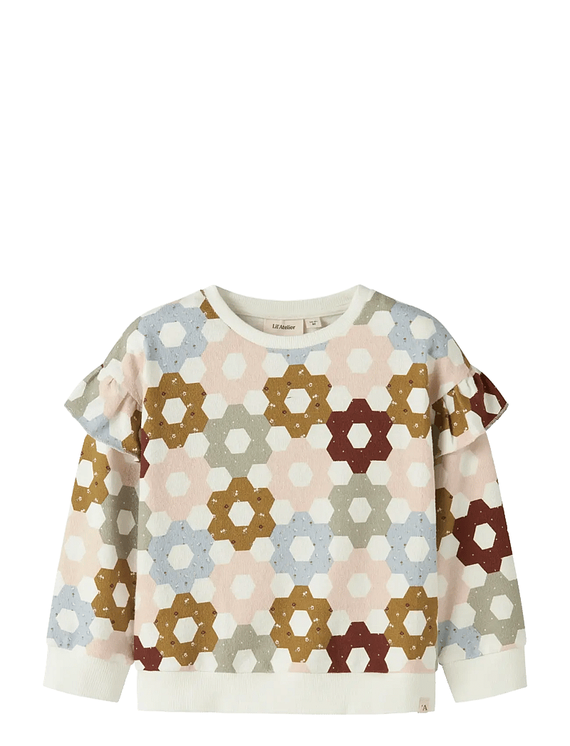 Lil'Atelier - NMFDIAS LS LOOSE SWEAT LIL - sweatshirts - coconut milk - 0