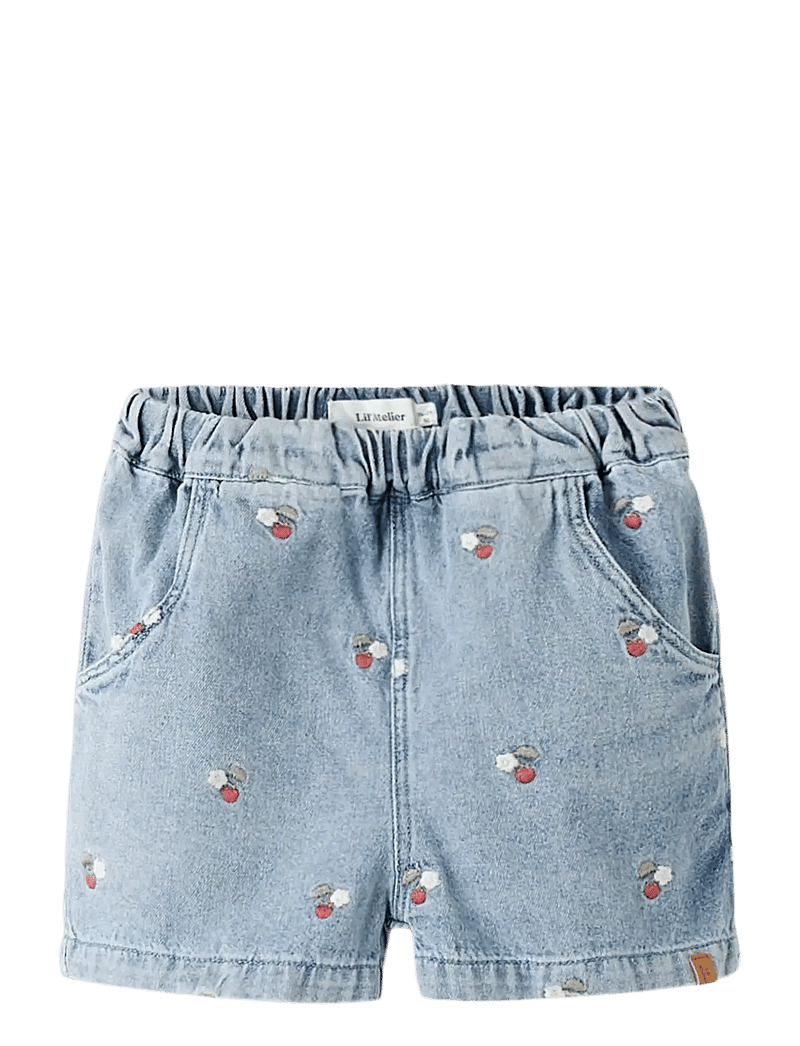 Lil'Atelier - NMFFUNDA LOOSE EMB SHORTS 2106-FD LIL - denimshorts - medium blue denim - 0