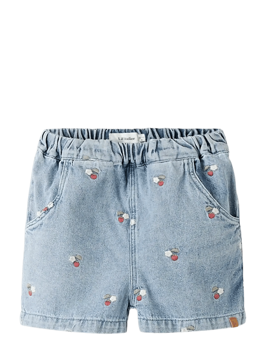 Lil'Atelier - NMFFUNDA LOOSE EMB SHORTS 2106-FD LIL - jeansshorts - medium blue denim - 0