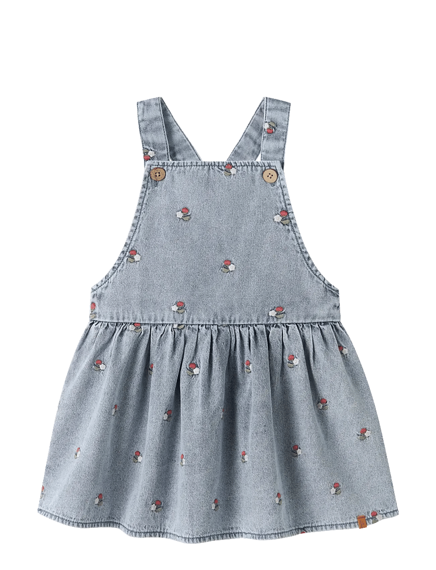 Lil'Atelier - NMFFUNDA DNM EMB SKIRTALL 2106-FD LIL - overallkjoler - medium blue denim - 0