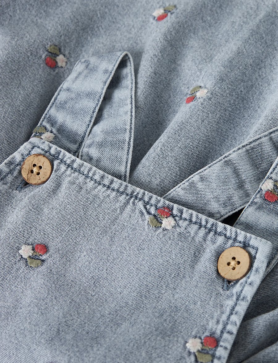 Lil'Atelier - NMFFUNDA DNM EMB SKIRTALL 2106-FD LIL - overallkjoler - medium blue denim - 2