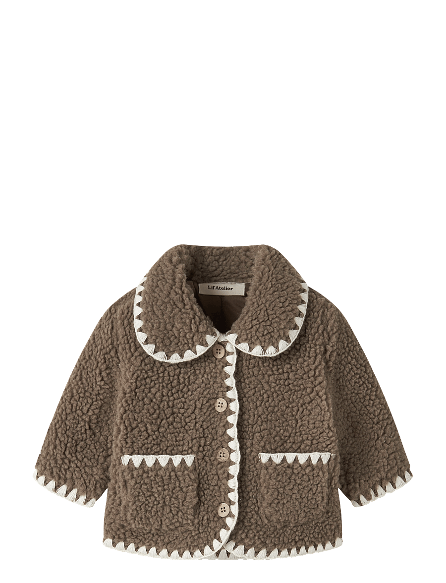 Lil'Atelier - NBFLAJO LOOSE JACKET LIL - fleecejakker - shitake - 0
