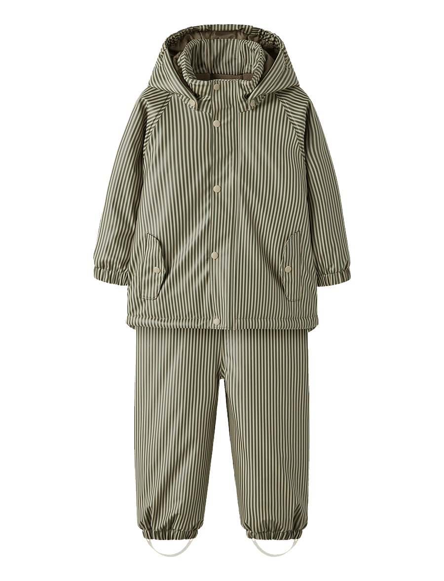 Lil'Atelier - NMMLADRY10 PAD RAIN SET AOP FO1 LIL - regensets - twill - 0