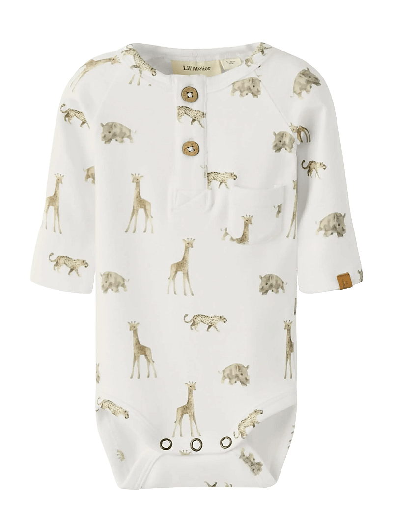 Lil'Atelier - NBMGAYO ELM LS SLIM BODY LIL NOOS - pikkade varrukatega - coconut milk - 1