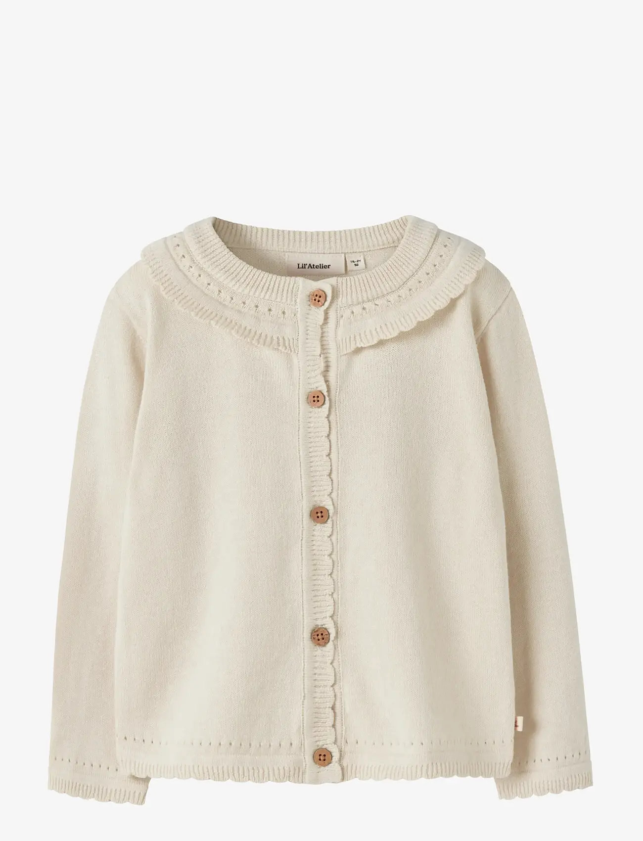 Lil'Atelier - NMFHAO LS KNIT CARD LIL - cardigans - coconut milk - 0