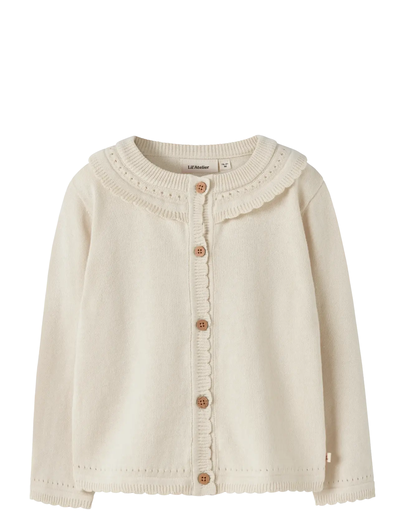 Lil'Atelier NMFHAO LS KNIT CARD LIL - Lil'Atelier - COCONUT MILK / cream