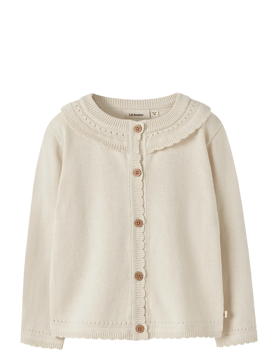 Lil'Atelier - NMFHAO LS KNIT CARD LIL - cardigans - coconut milk - 0