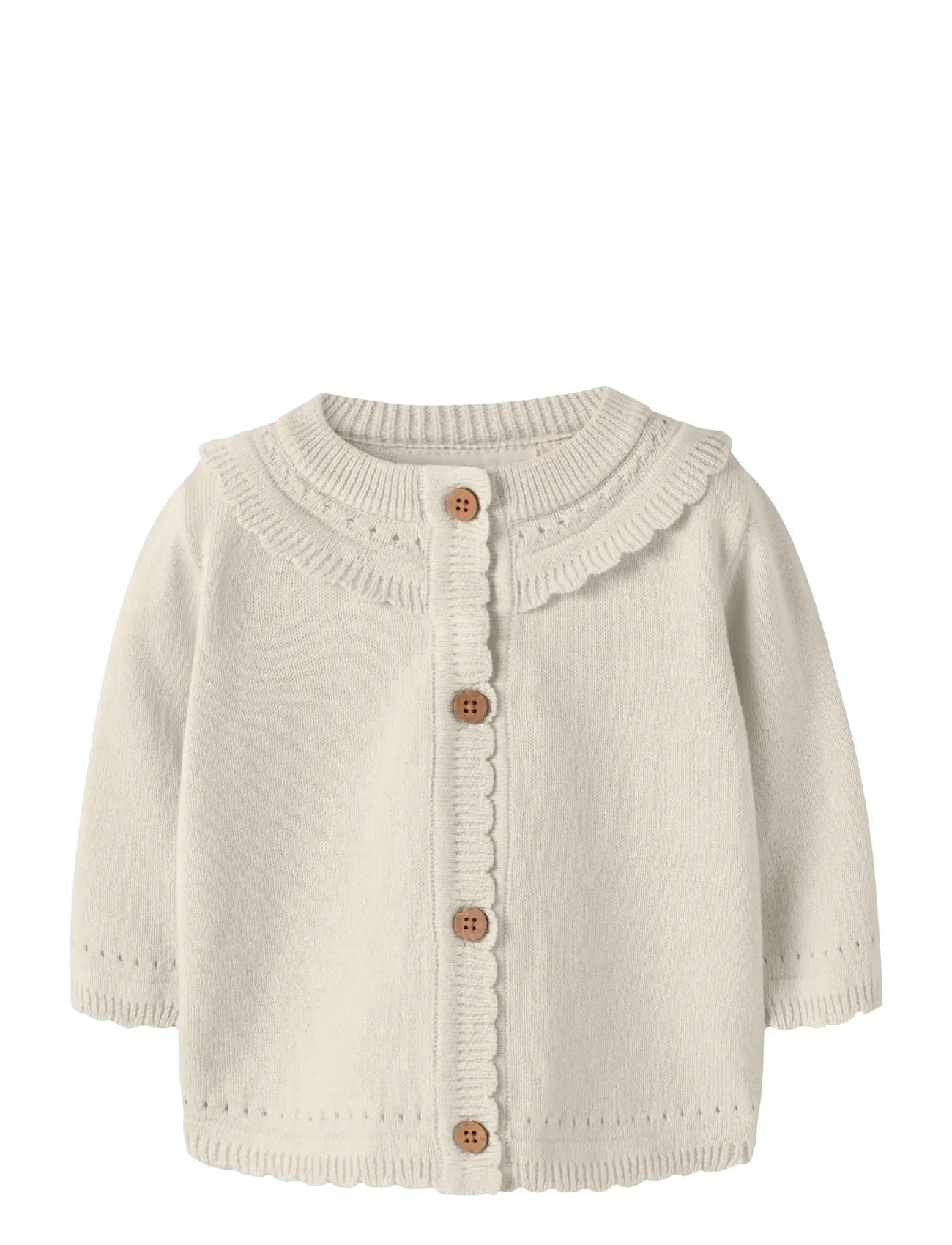 Lil'Atelier NBFHAO LS KNIT CARD LIL - Strickmode - COCONUT MILK / cream