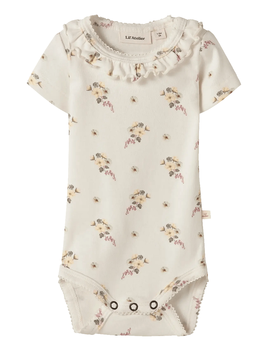 Lil'Atelier - NBFGAYO SIO SS SLIM BODY LIL - kurzärmelige bodys - coconut milk - 0