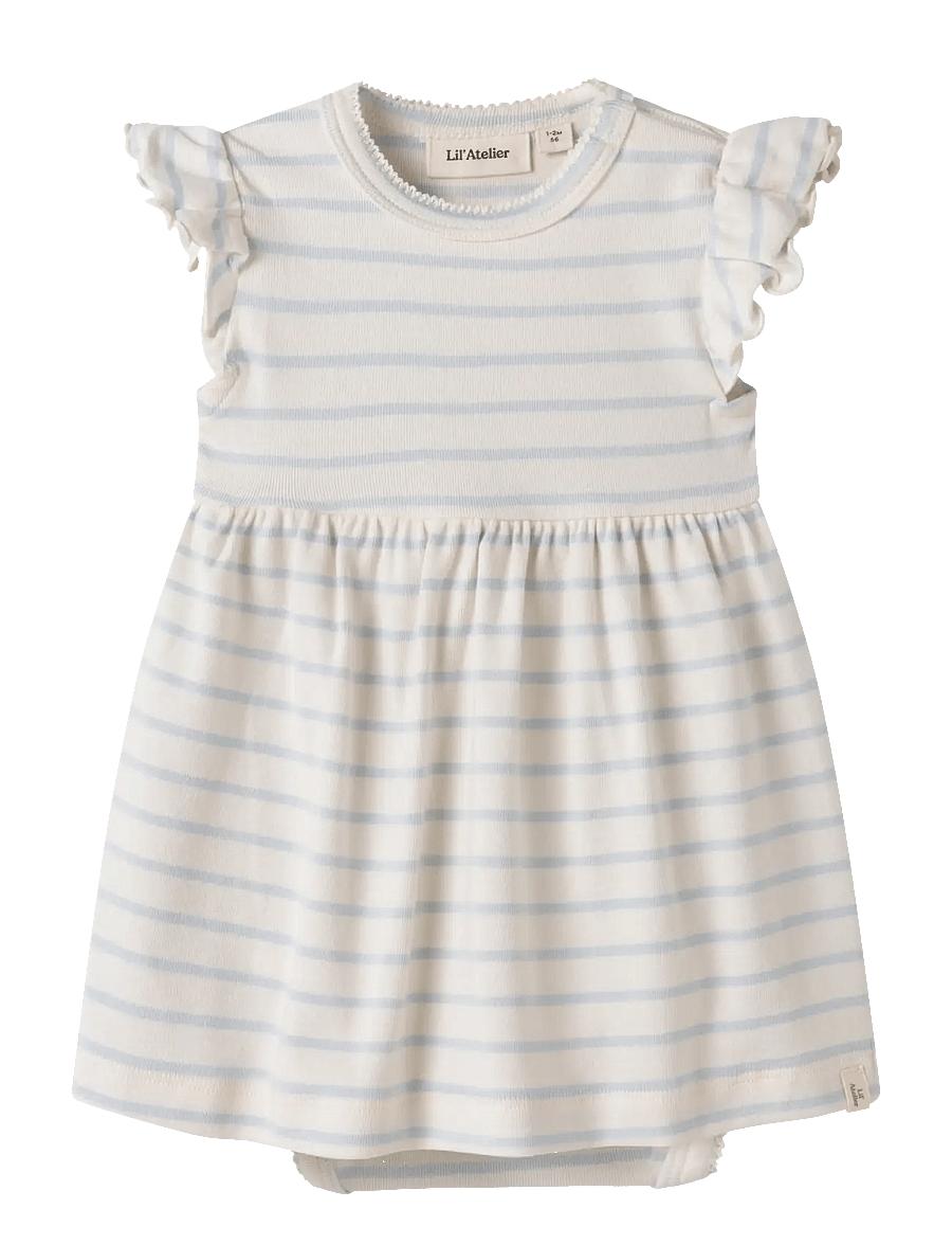 Lil'Atelier - NBFGEO BER CAPSL LOOSE BODY DRESS LIL - À manches courtes - coconut milk - 0