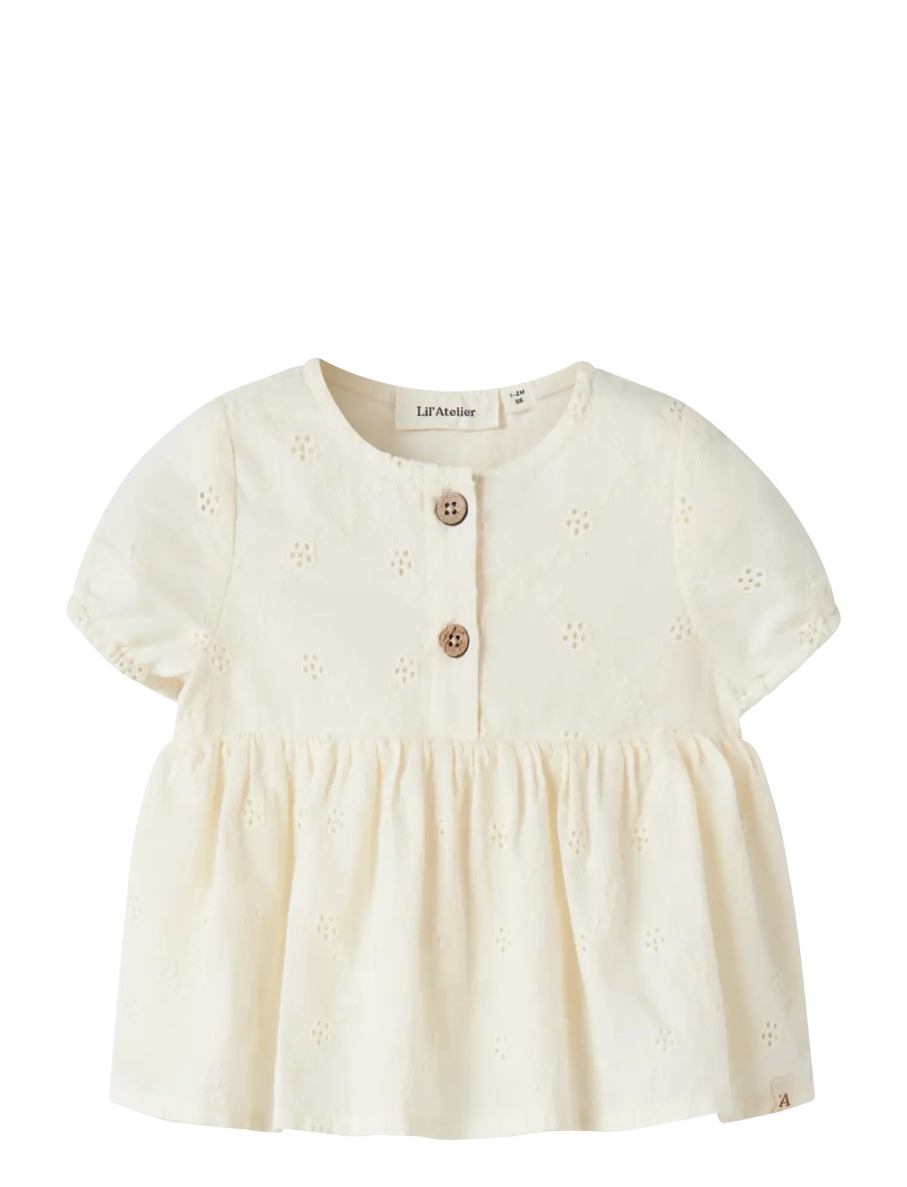 Lil'Atelier Nbfhosa Ss Loose Shirt Lil, 80, Shirts, Creme - Short-sleeved Kinder