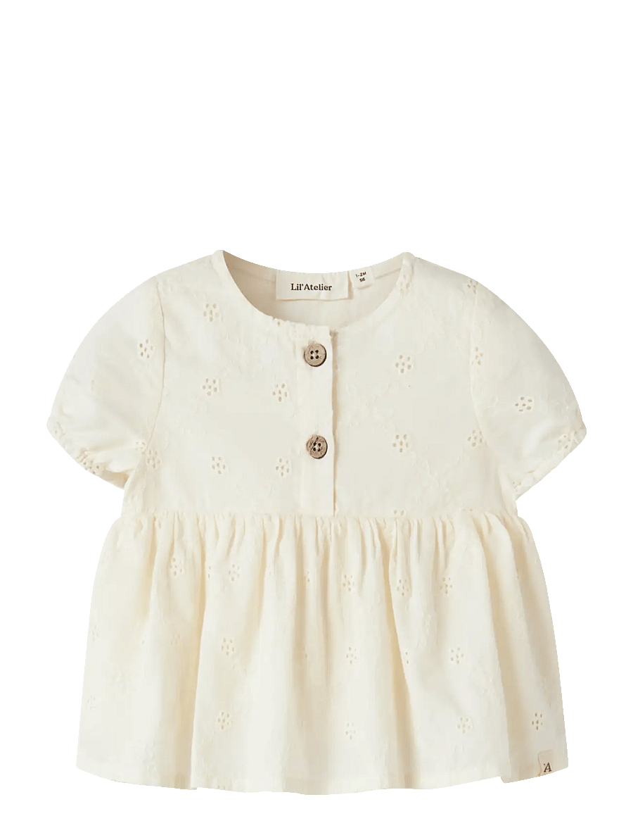 Lil'Atelier - NBFHOSA SS LOOSE SHIRT LIL - stutterma skyrtur - coconut milk - 0