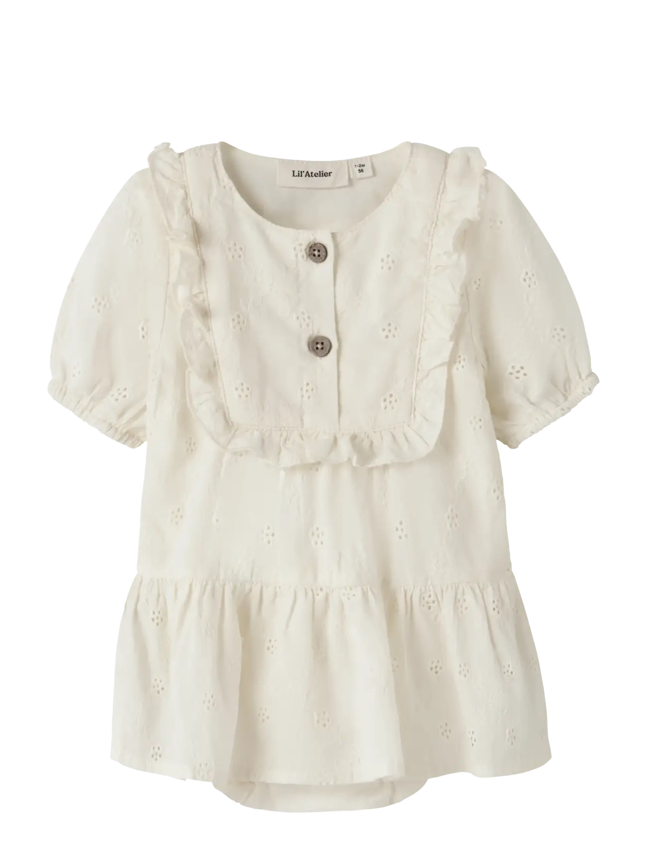Lil'Atelier NBFHOSA SS LOOSE BODY DRESS LIL - Kortermede - COCONUT MILK / cream