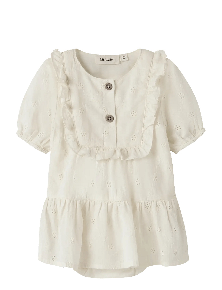 Lil'Atelier - NBFHOSA SS LOOSE BODY DRESS LIL - À manches courtes - coconut milk - 0