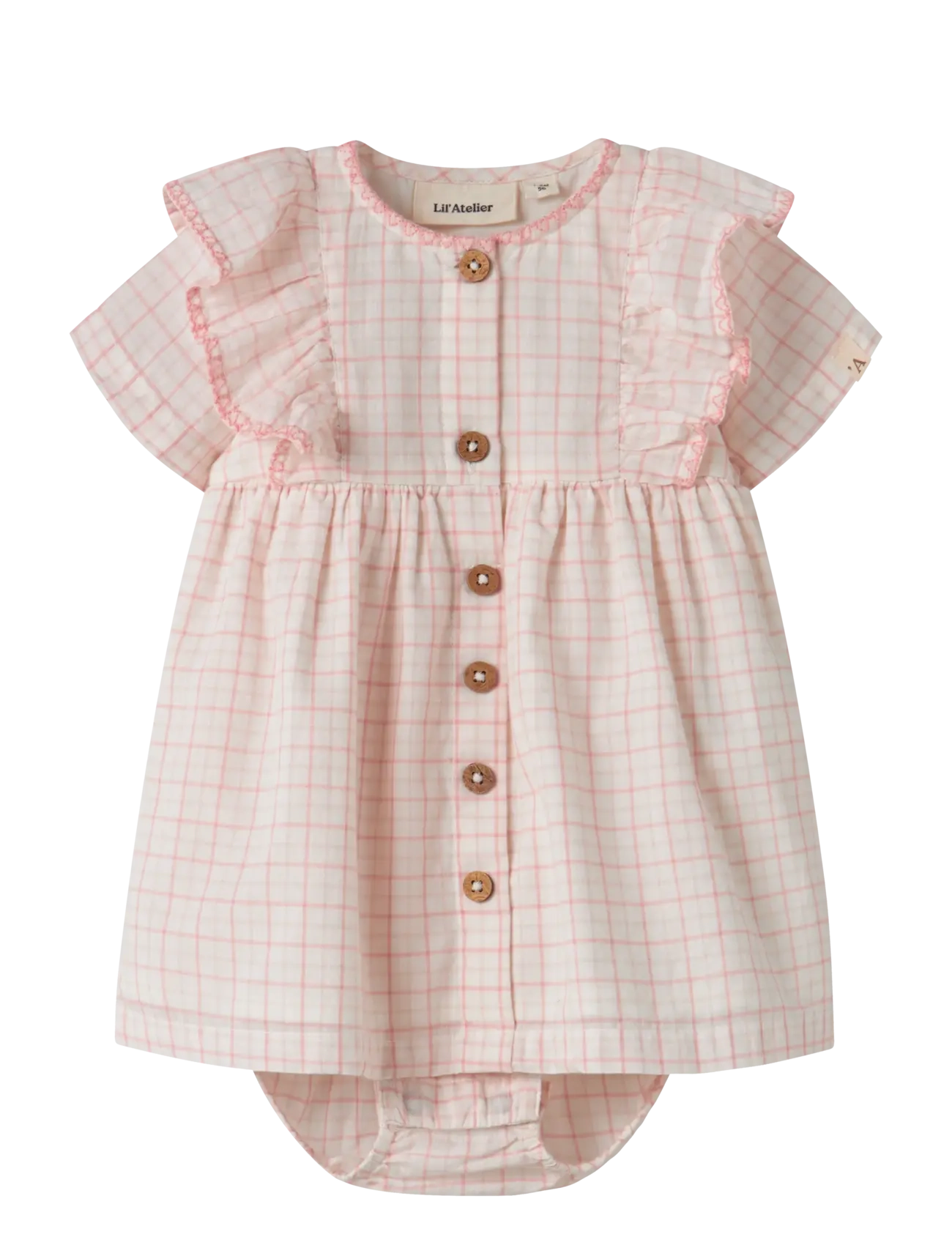 Lil'Atelier NBFHEDDA SS LOOSE BODY DRESS LIL - Lil'Atelier - COCONUT MILK / pink/rose