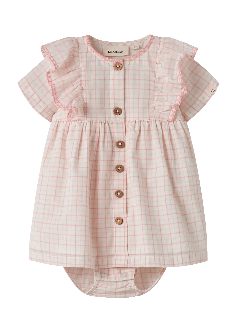 Lil'Atelier - NBFHEDDA SS LOOSE BODY DRESS LIL - robes pour bébés à manches courtes - coconut milk - 0
