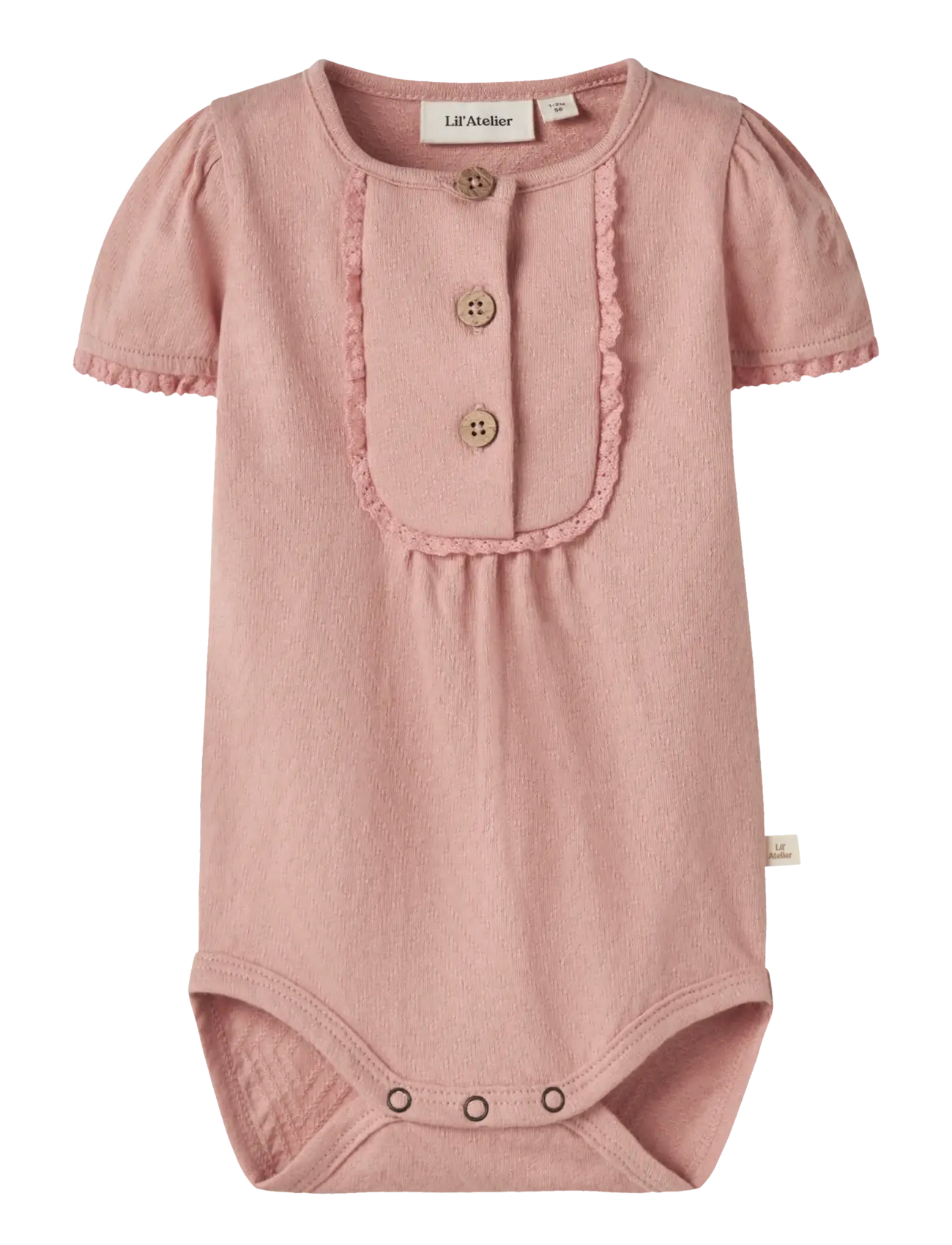 Lil'Atelier Nbfhalina Ss Body Lil, 56, Bodys, Rosa - Short-sleeved, Kinder
