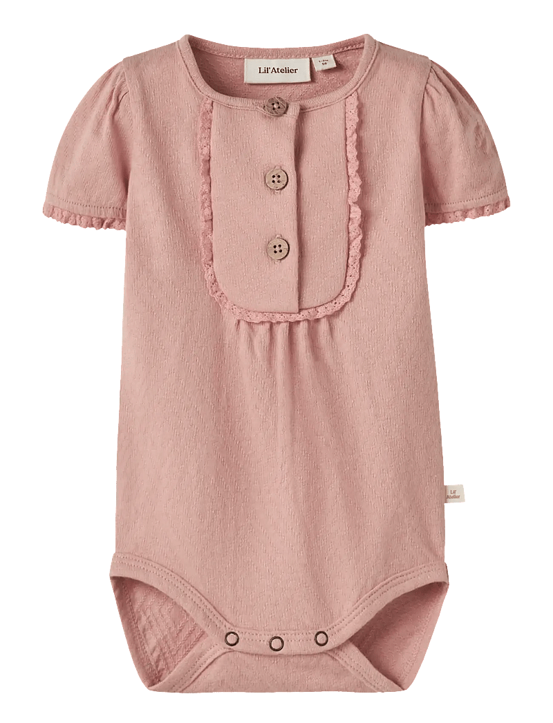 Lil'Atelier - NBFHALINA SS BODY LIL - kortærmede bodyer - rose tan - 0