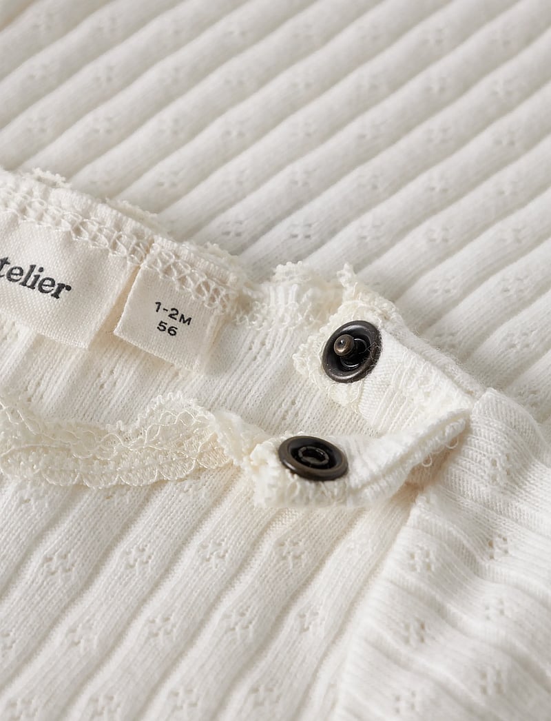 Lil'Atelier - NBFHALDIS SS SLIM BODY LIL - kortærmede bodyer - coconut milk - 2