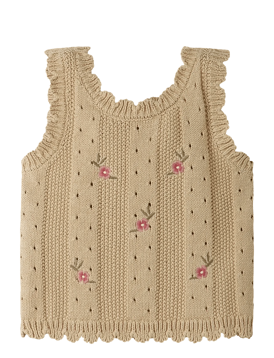 Lil'Atelier - NMFHALYN STRAP KNIT TOP LIL - liivit - mojave desert - 0
