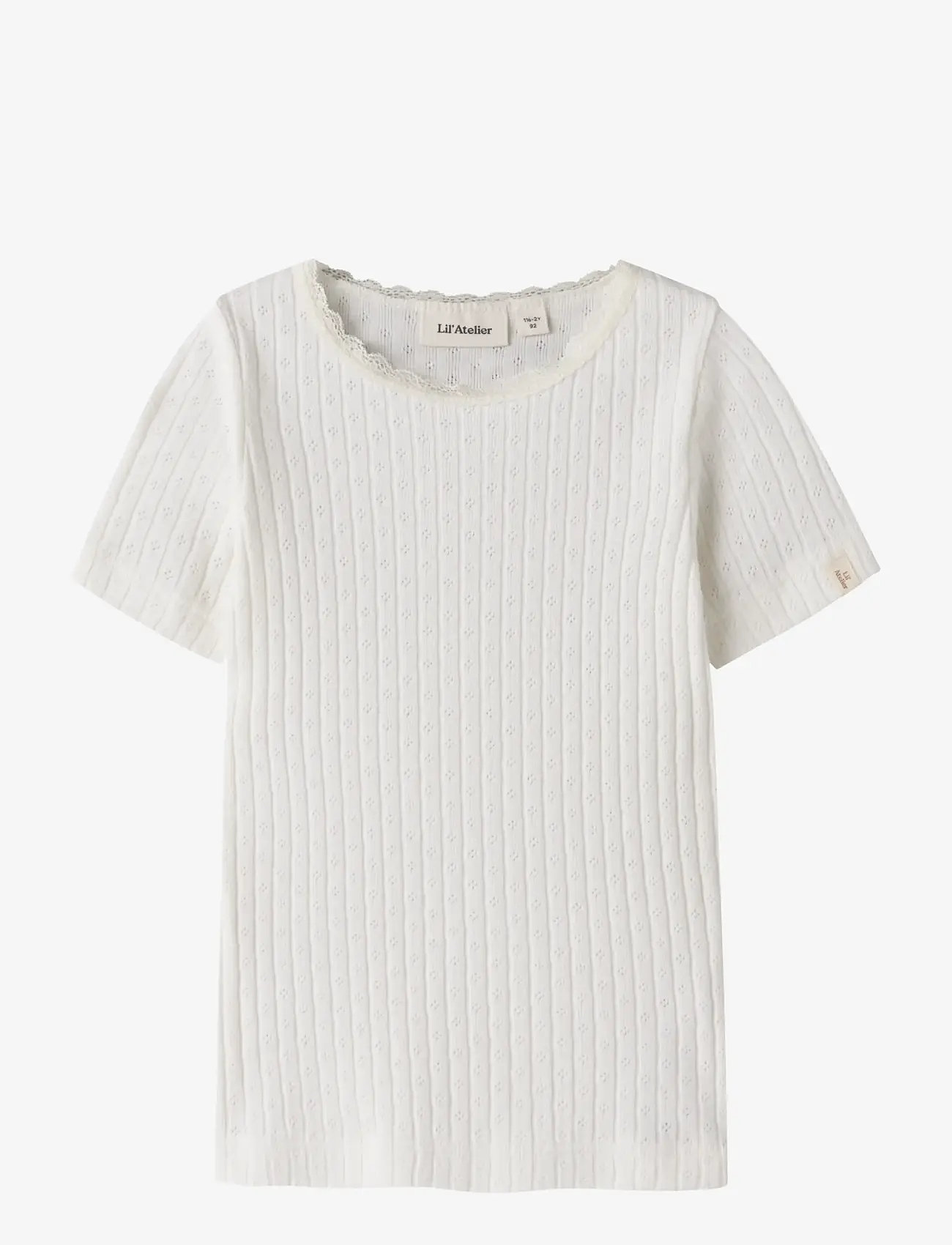 Lil'Atelier - NMFHALDIS SS SLIM TOP LIL - kortærmede - coconut milk - 0