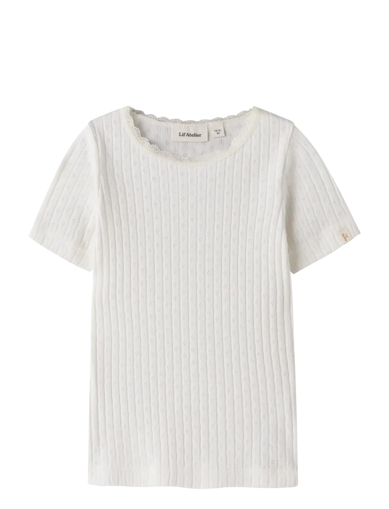 Lil'Atelier NMFHALDIS SS SLIM TOP LIL - Overdele - COCONUT MILK / white