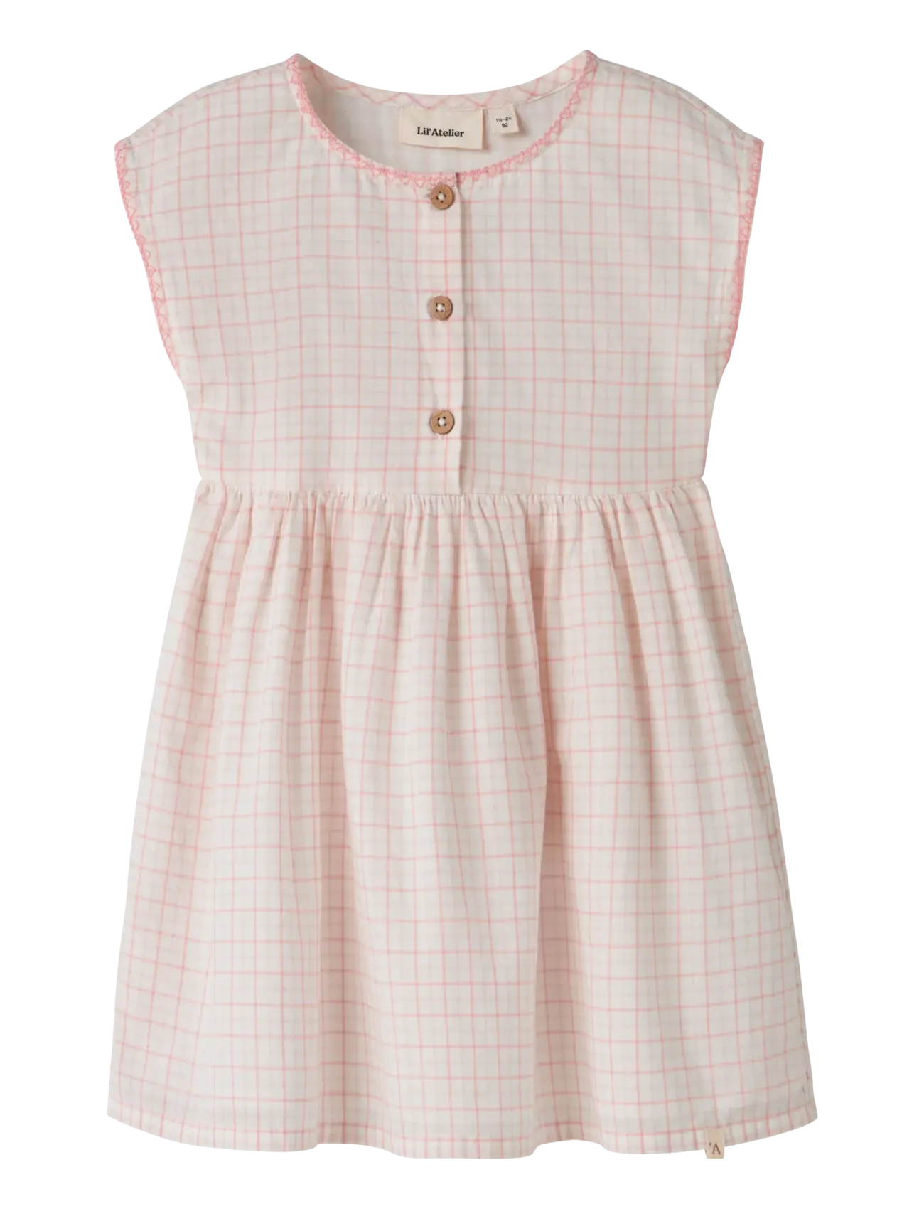 Lil'Atelier NMFHEDDA SL DRESS LIL - Kinder 98-134 - COCONUT MILK / pink/rose