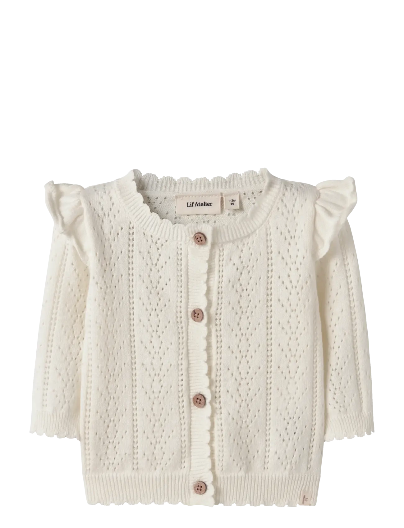 Lil'Atelier NBFJELA LS KNIT CARD LIL - Kudumid - COCONUT MILK / cream