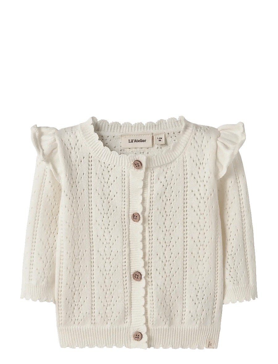 Lil'Atelier - NBFJELA LS KNIT CARD LIL - cardigans - coconut milk - 0