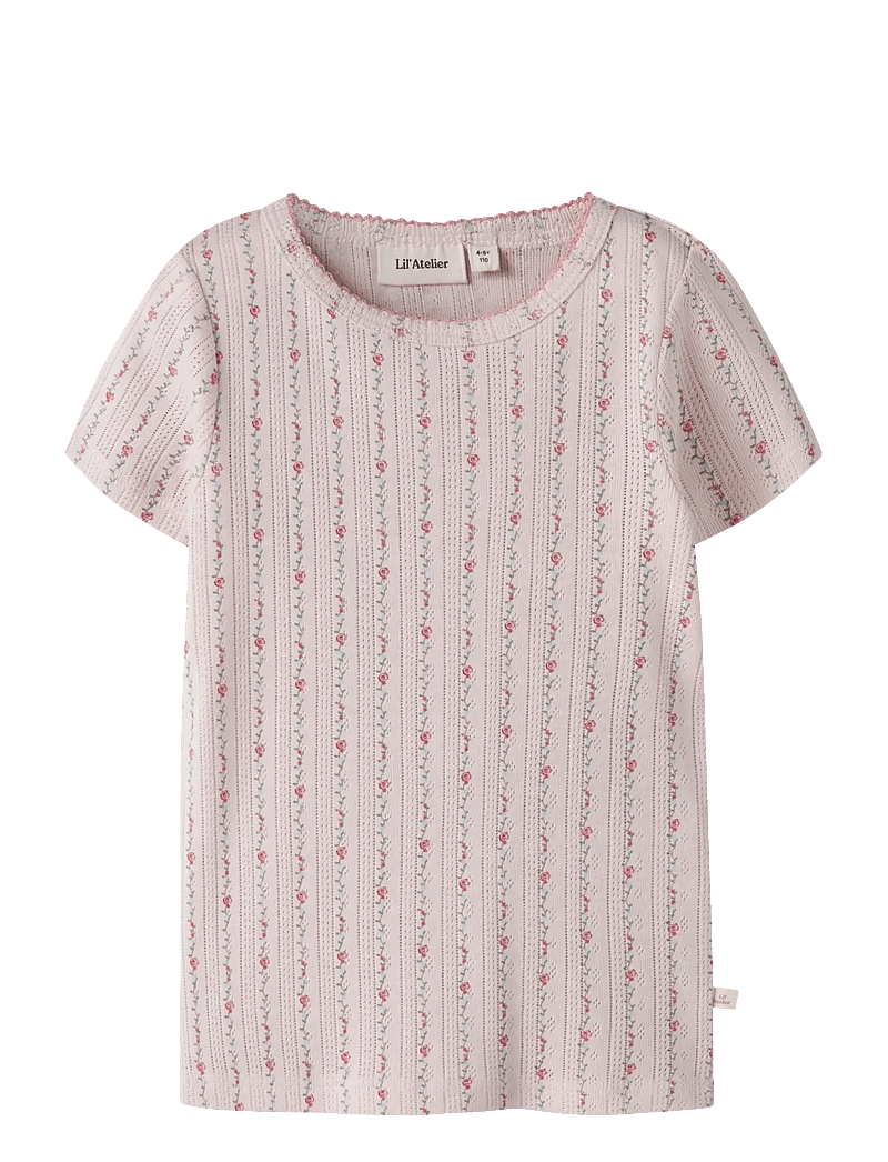 Lil'Atelier - NMFRACHELLO DAP SS SLIM TOP LIL - lühikeste varrukatega t-särgid - morganite - 0