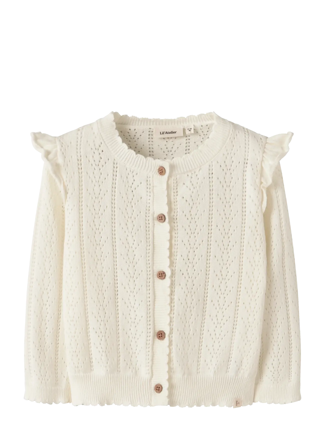 Lil'Atelier Nmfjela Ls Knit Card Lil, 104, Knitwear, Creme - Cardigans, Kinder