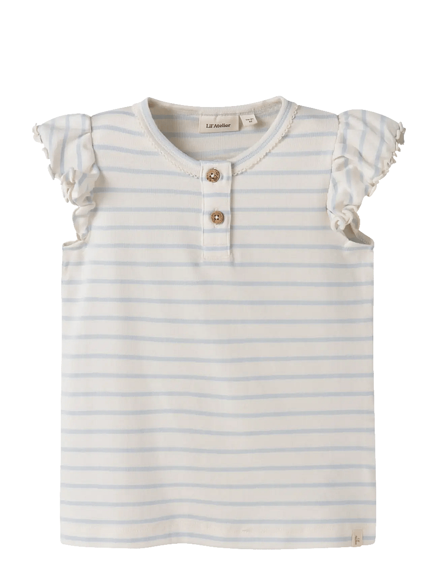 Lil'Atelier - NMFGEO BIA CAPSL TOP LIL - kurzärmelige - coconut milk - 0